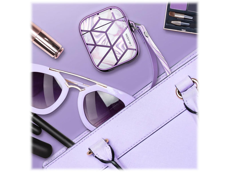 i-Blason Cosmo Case for Apple AirPods 1st/2nd Gen, Marble Purple (AirPods2019-Cosmo-Ameth)