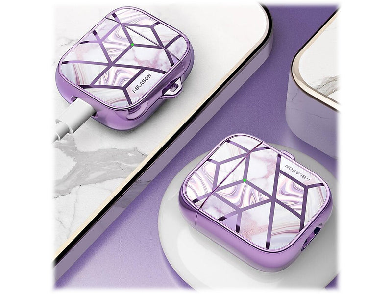 i-Blason Cosmo Case for Apple AirPods 1st/2nd Gen, Marble Purple (AirPods2019-Cosmo-Ameth)