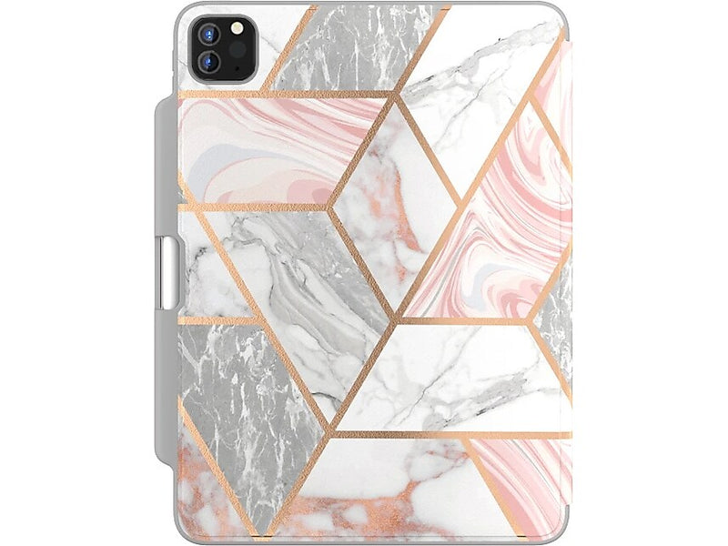 i-Blason iPadPro2020-12.9-Cosmo-Pen-Marble Cosmo Thermoplastic Polyurethane (TPU) Folio for 12.9" iPad Pro, Marble Pink