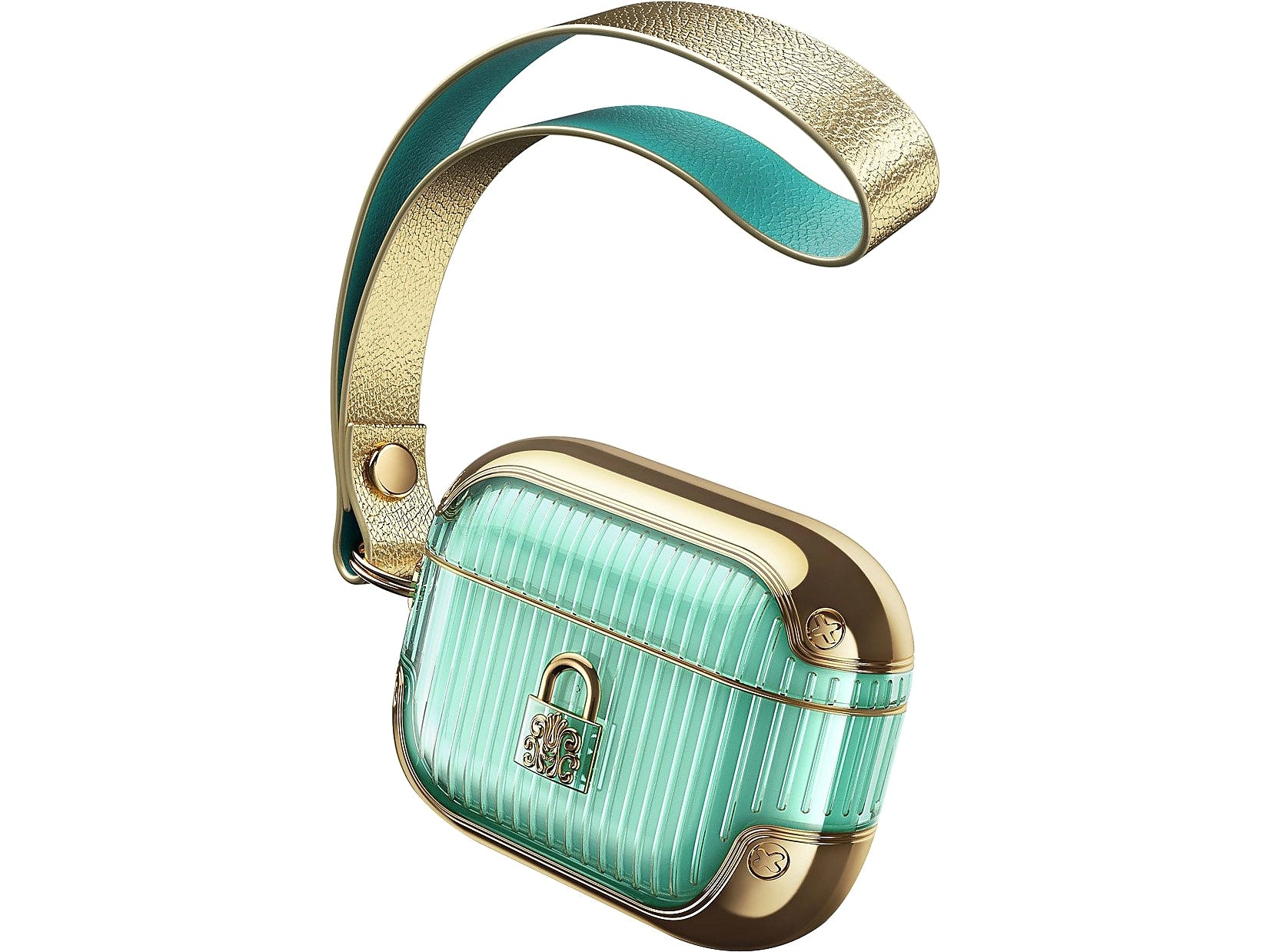 i-Blason Duchess Case for Apple AirPods Pro, Green (AirPodsPro2019-Duchess-Gold)