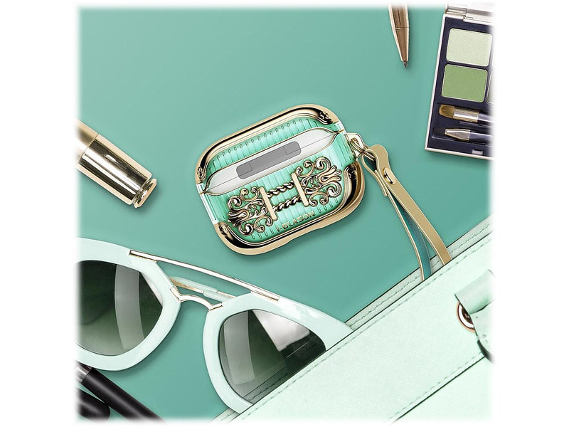 i-Blason Duchess Case for Apple AirPods Pro, Green (AirPodsPro2019-Duchess-Gold)