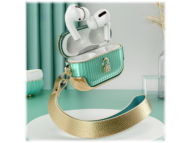 i-Blason Duchess Case for Apple AirPods Pro, Green (AirPodsPro2019-Duchess-Gold)