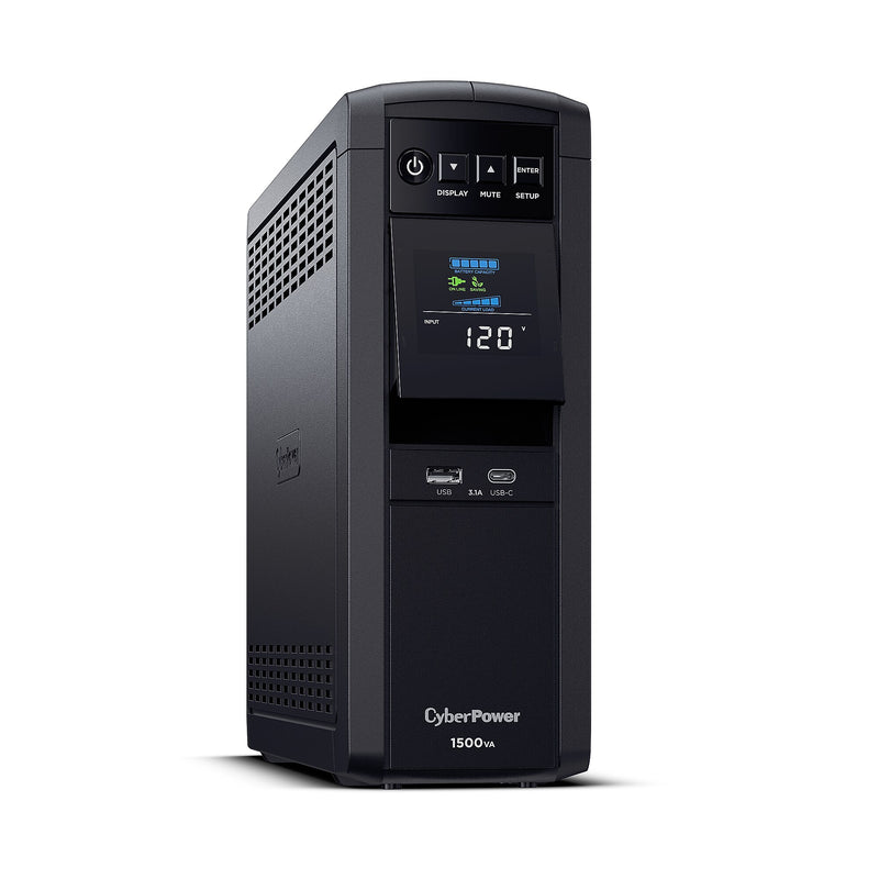 CyberPower PFC Sinewave 1500VA UPS, 12-Outlets, Black (CP1500PFCLCD)