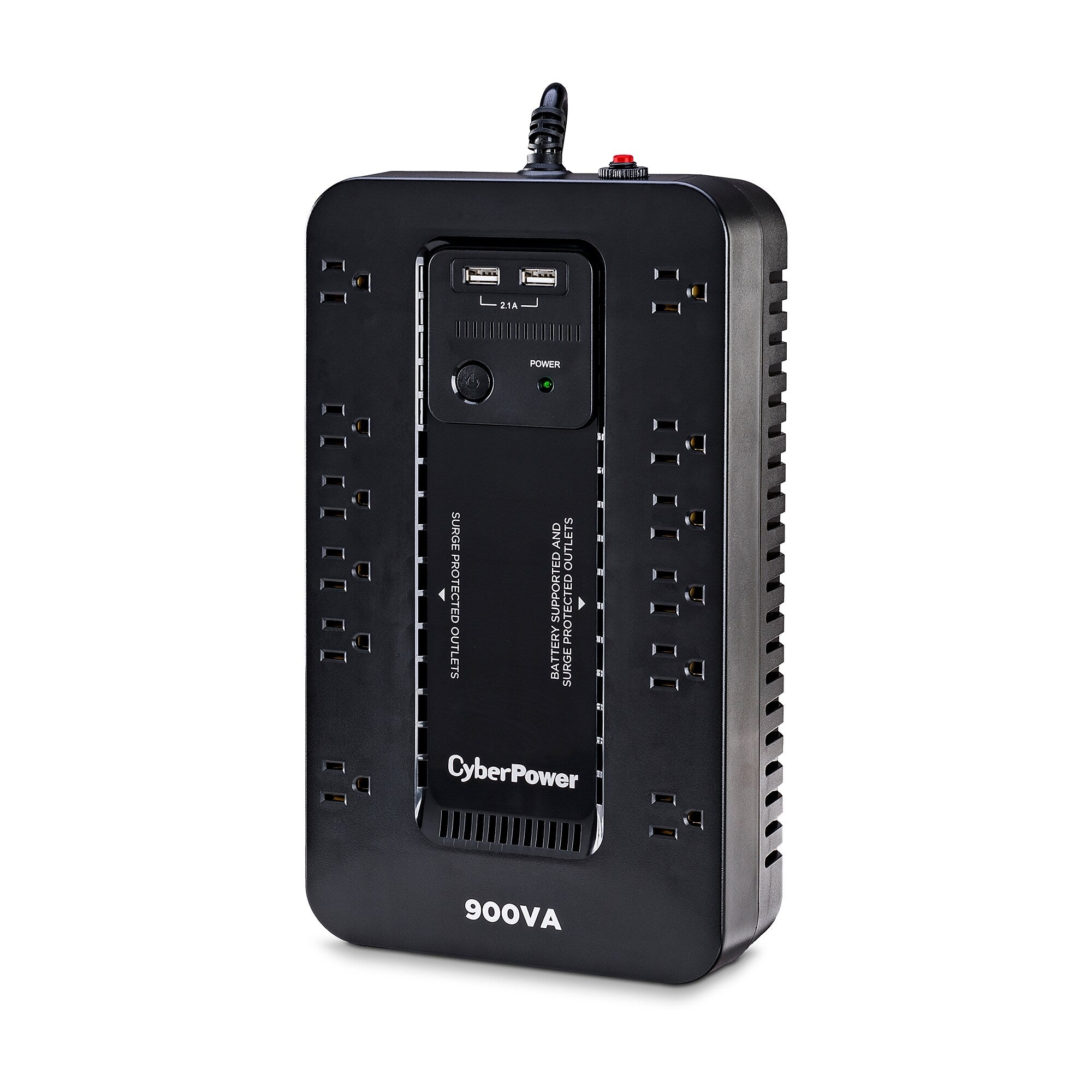 CyberPower Standby Series 900VA 12-Outlet UPS, Black (ST900U)