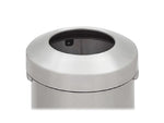 Rubbermaid Refine Stainless Steel Trash Can with Open Lid, 16 Gallons, Silver (2147583)