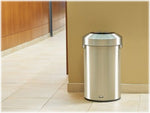 Rubbermaid Refine Stainless Steel Trash Can with Open Lid, 16 Gallons, Silver (2147583)