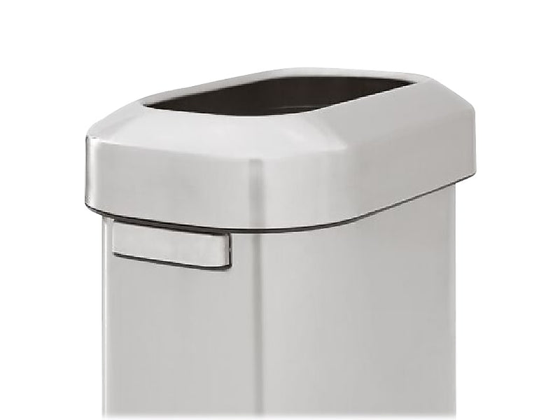 Rubbermaid Refine Stainless Steel Indoor Trash Can with Open Lid, 15 Gallon, Silver (2147581)