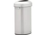 Rubbermaid Refine Stainless Steel Indoor Trash Can with Open Lid, 16 Gallon, Silver (2147550)