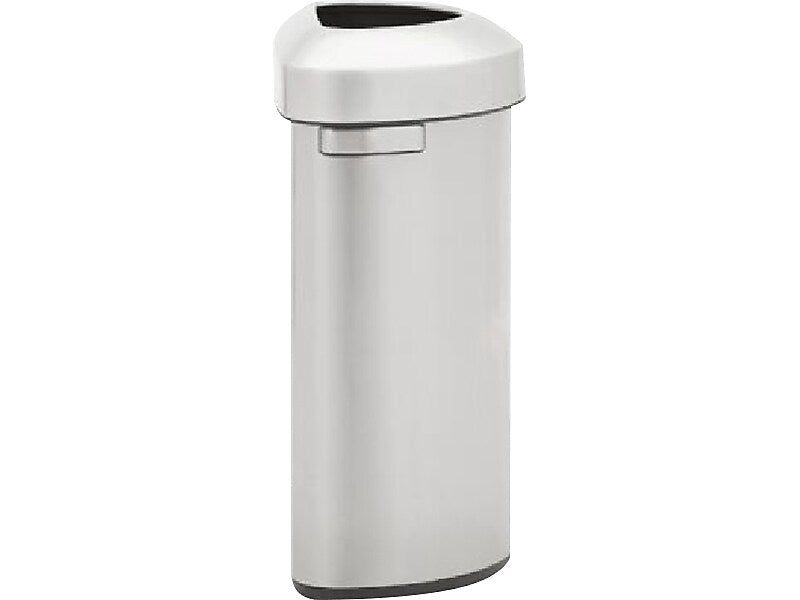 Rubbermaid Refine Stainless Steel Indoor Trash Can with Open Lid, 16 Gallon, Silver (2147550)