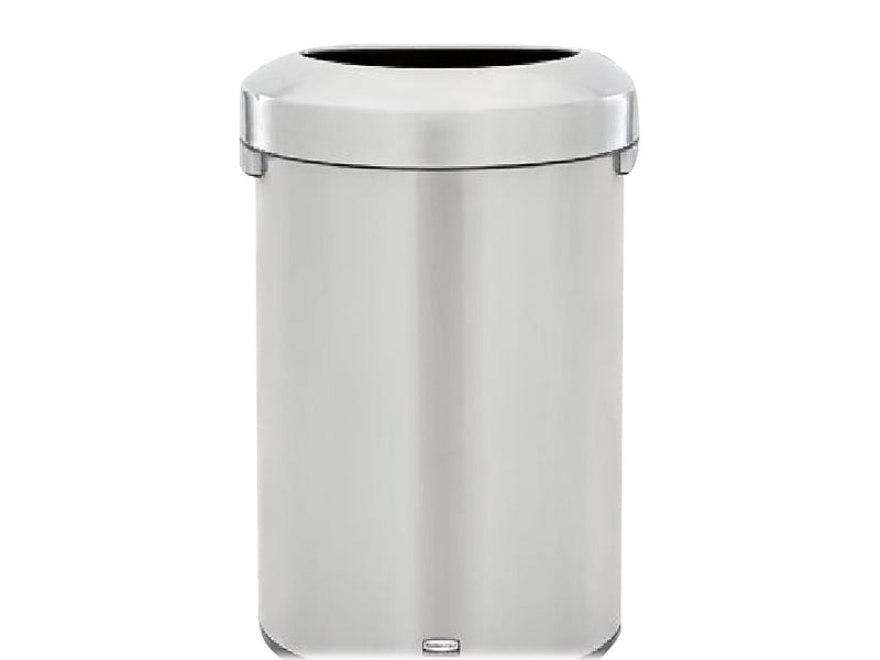 Rubbermaid Refine Stainless Steel Indoor Trash Can with Open Lid, 21 Gallon, Silver (2147582)