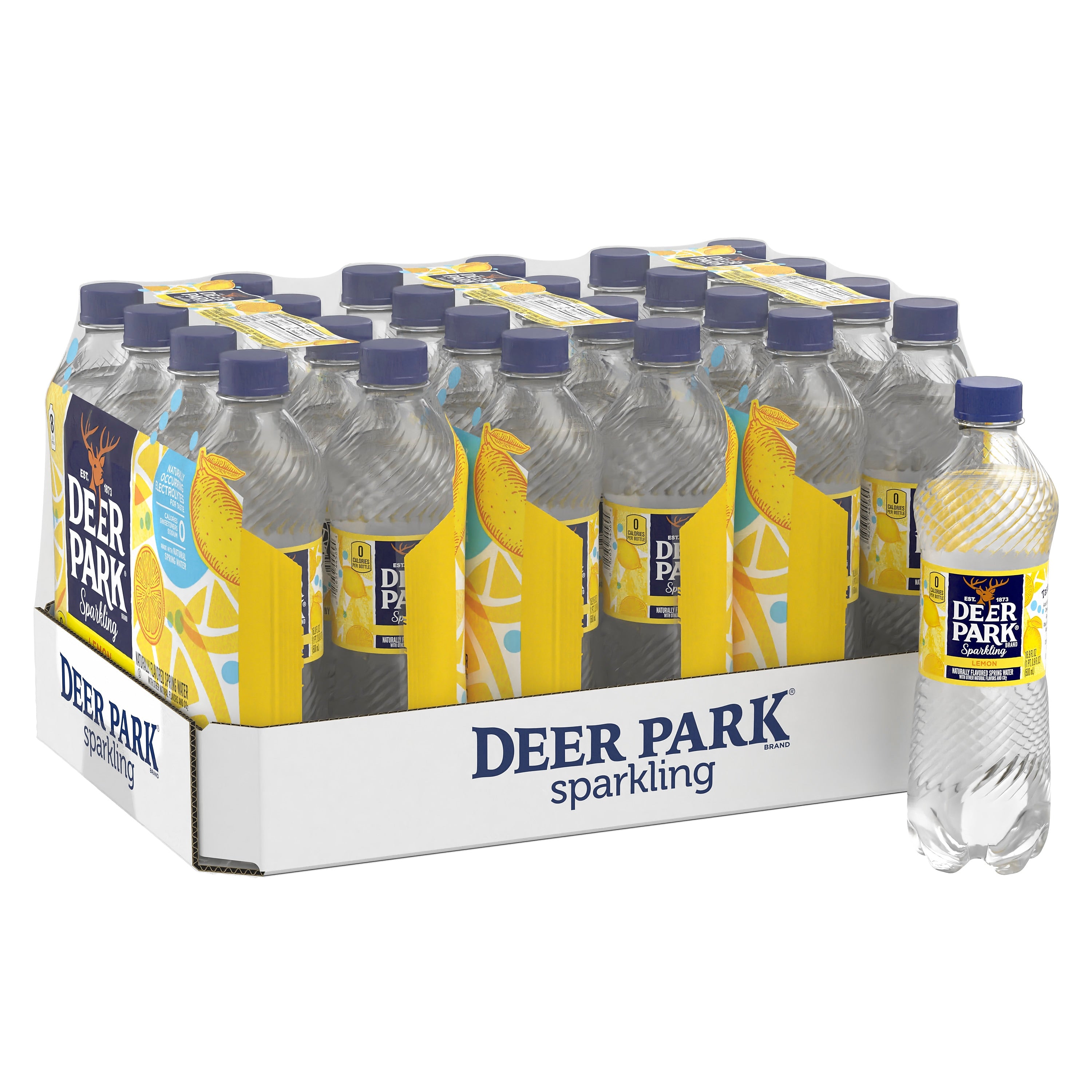 Deer Park Lemon Flavored Sparkling Water, 16.9 oz., 24 Bottles/Carton (12349497/122056)