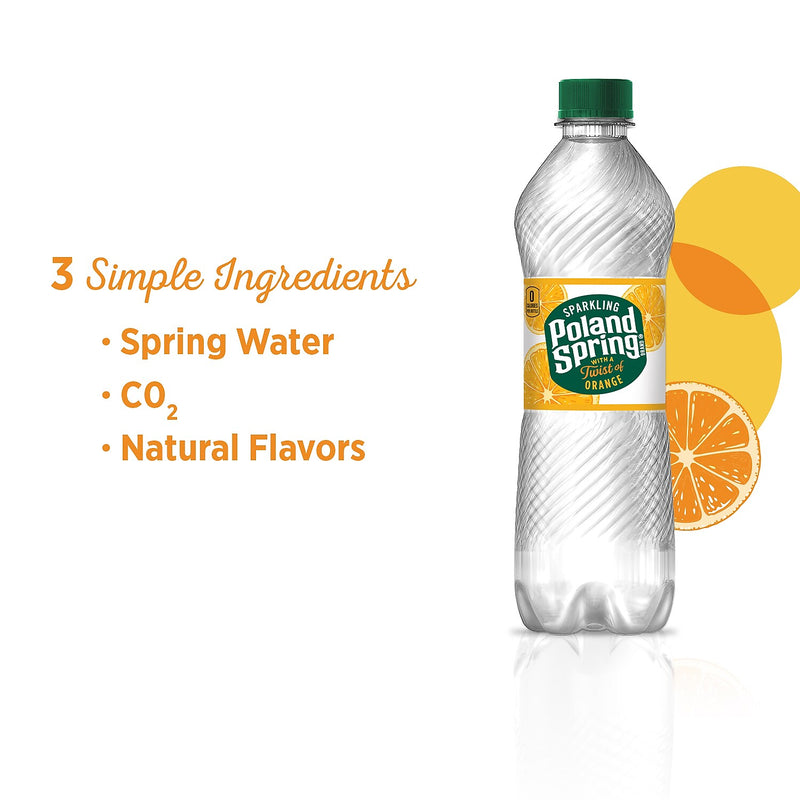 Poland Spring Orange Flavored Sparkling Water, 16.9 oz., 24/Carton (12349571/122060)
