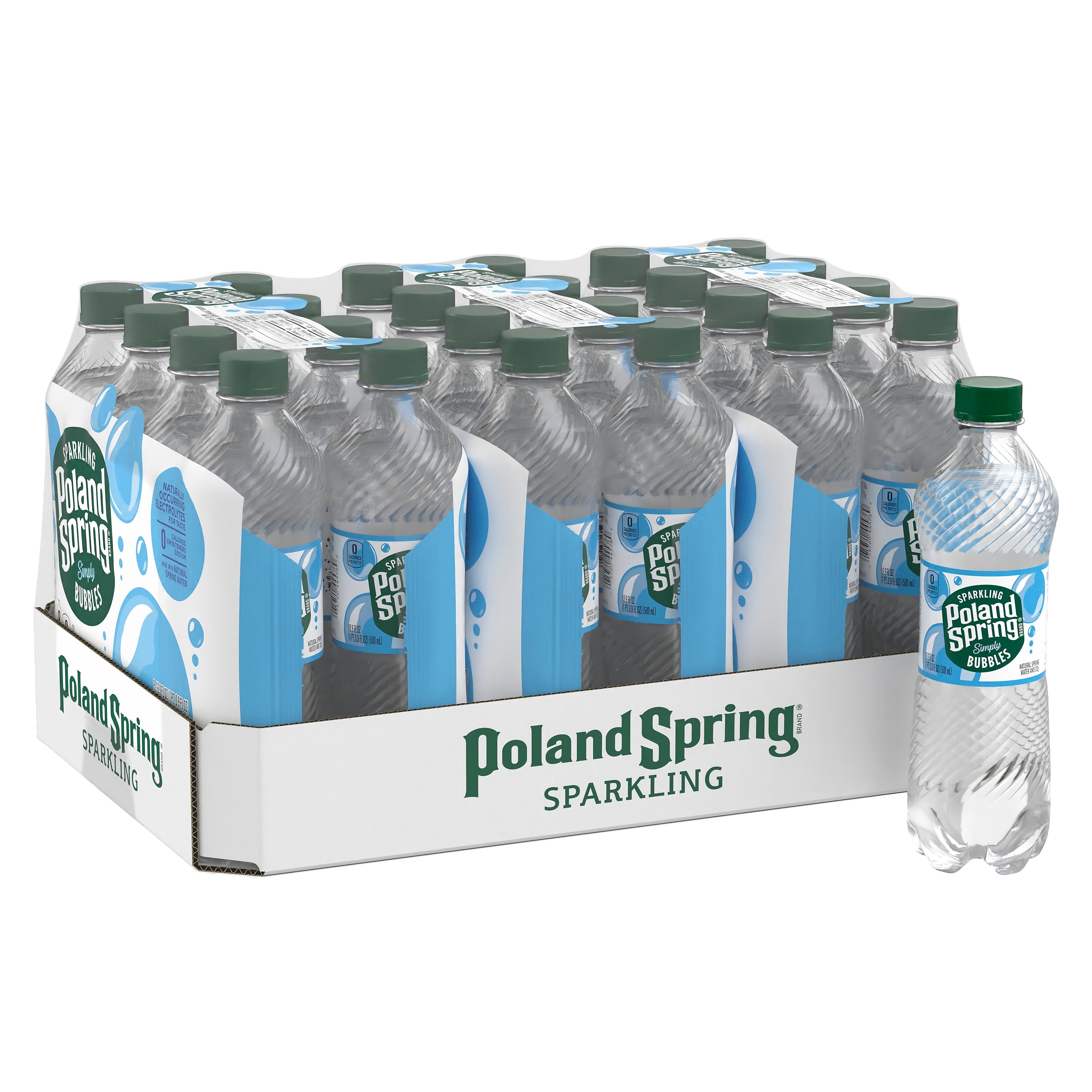 Poland Spring Simply Bubbles Sparkling Water, 16.9 oz., 24/Carton (12349574)