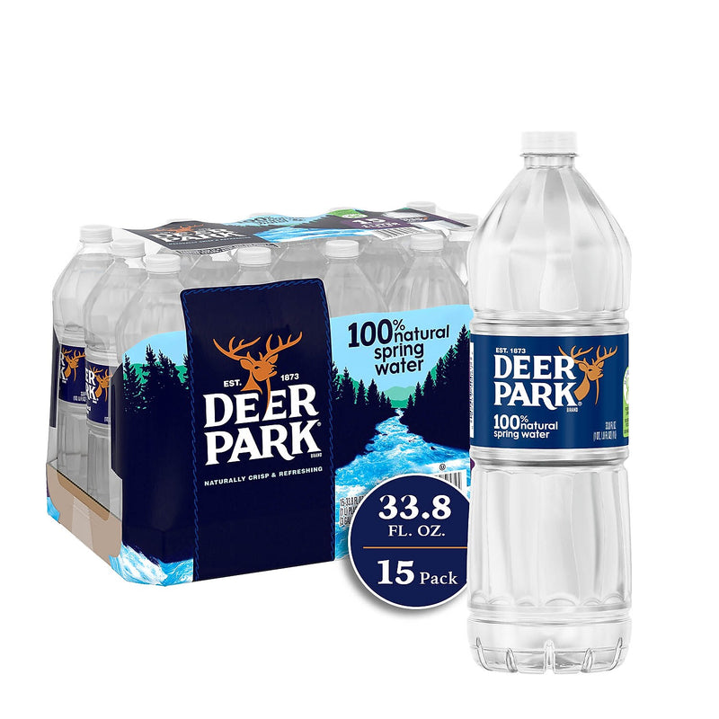Deer Park 100% Natural Spring Water, 33.8 oz., 15 Bottles/Carton (12222308)