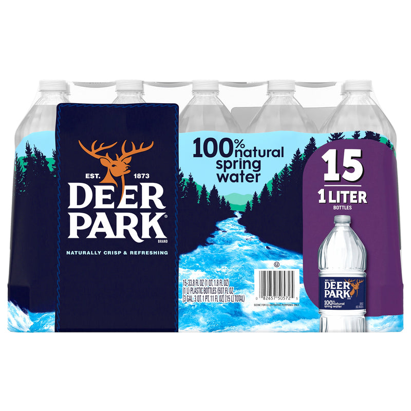 Deer Park 100% Natural Spring Water, 33.8 oz., 15 Bottles/Carton (12222308)