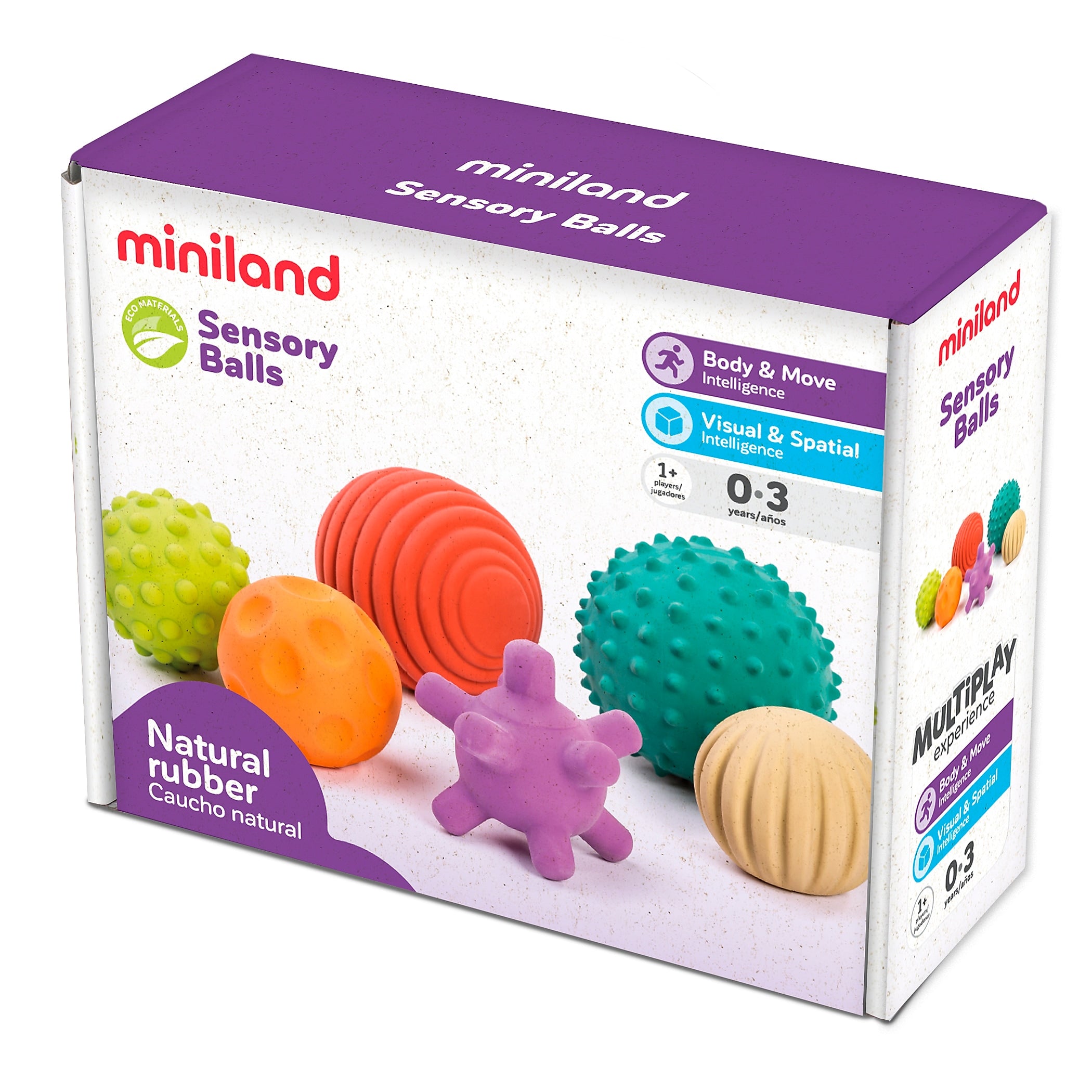 MINILAND Sensory Balls, Assorted Colors, 6/Set (MLE97314)