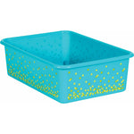 Teacher Created Resources Confetti Large Plastic Storage Bin, Teal, 3/PK (TCR20900-3)
