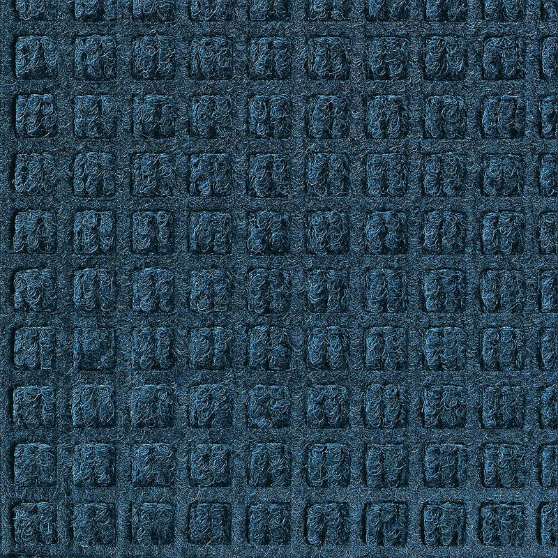 M+A Matting WaterHog Squares Fashion Mat, Universal Cleated, 3' x 10', Navy (28061310070)