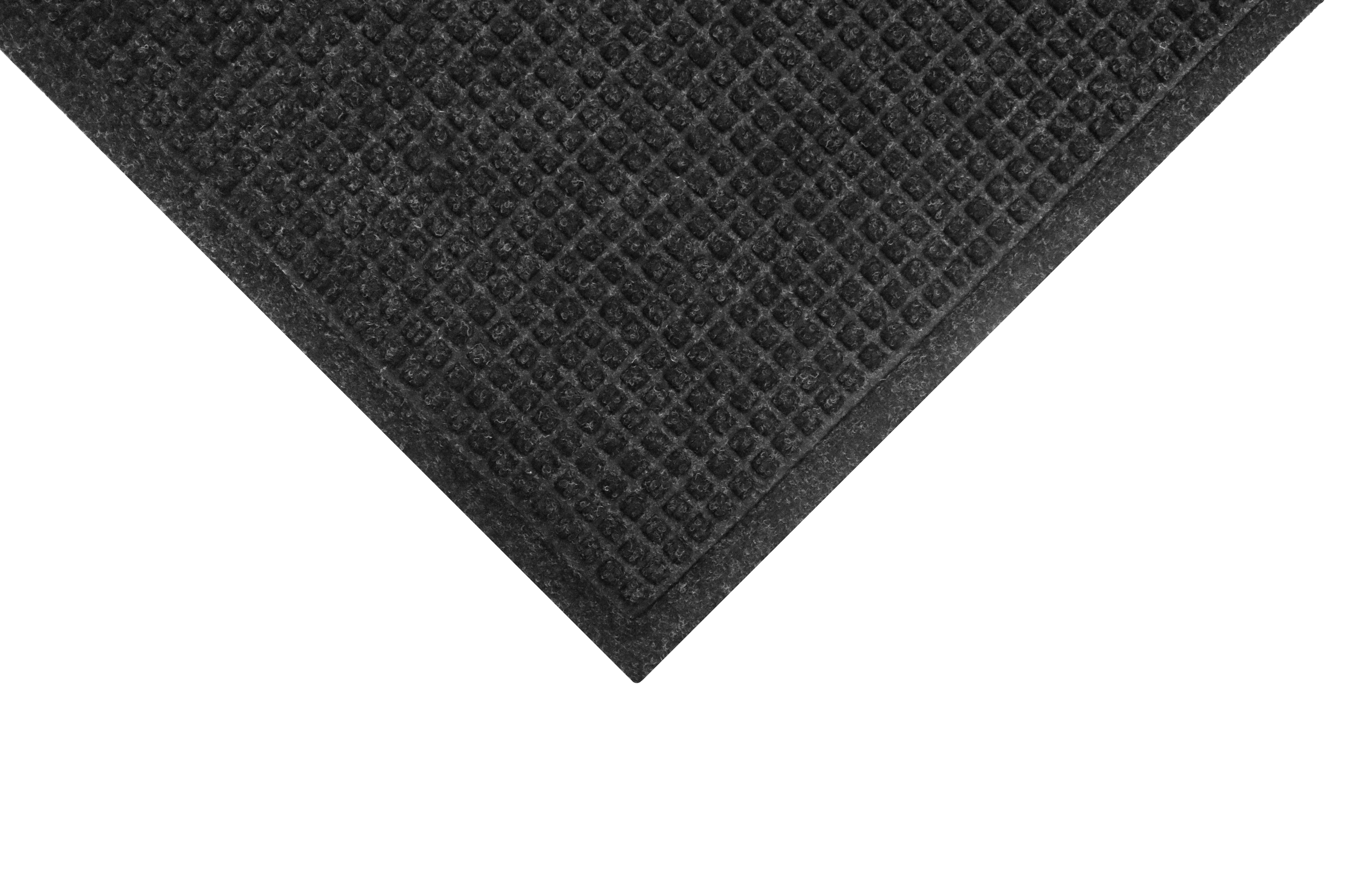 M+A Matting WaterHog Squares Fashion Mat, Universal Cleated, 3' x 10', Charcoal (28054310070)