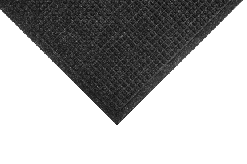 M+A Matting WaterHog Squares Fashion Mat, Universal Cleated, 3' x 10', Charcoal (28054310070)