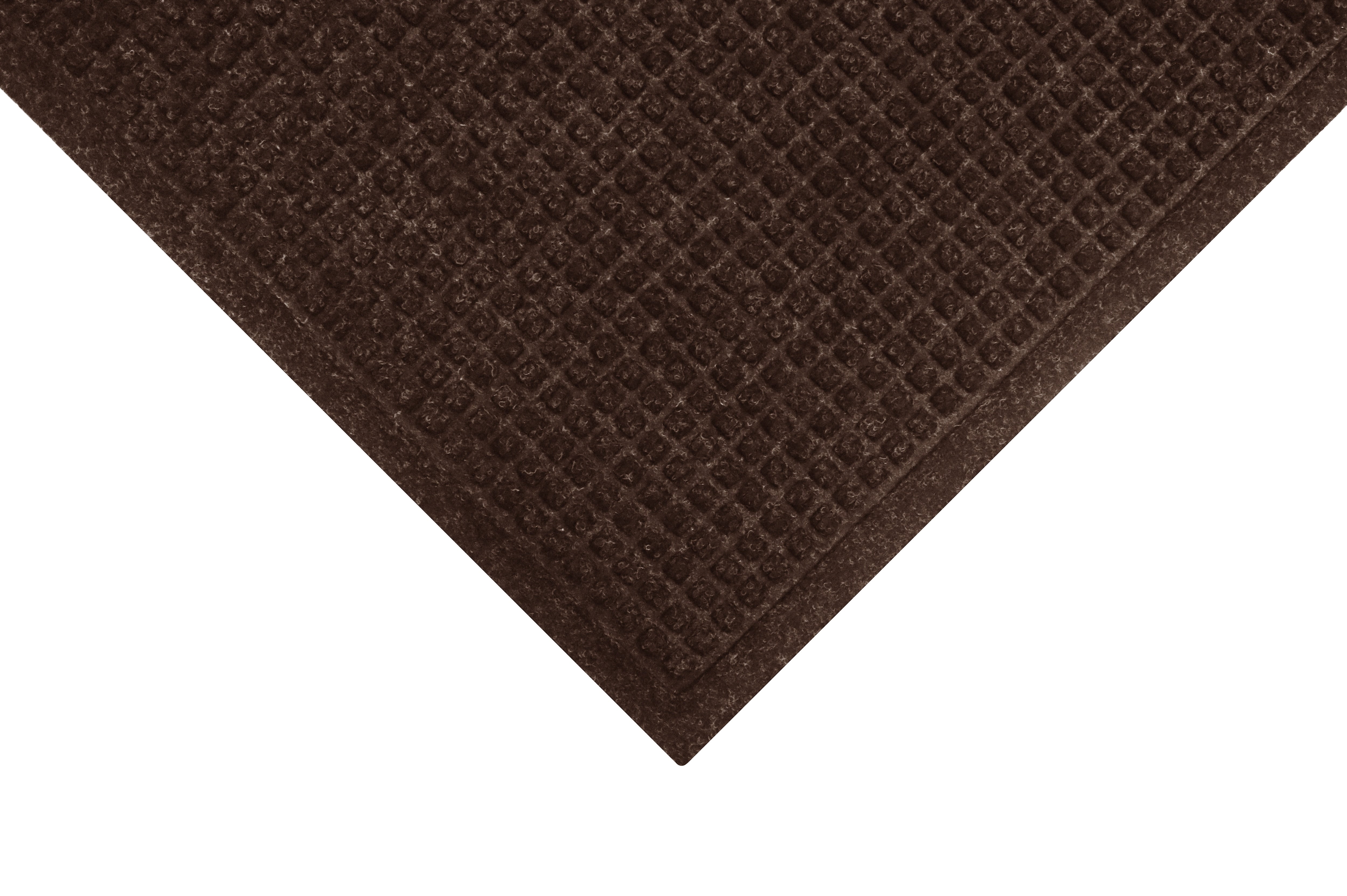 M+A Matting WaterHog Squares Fashion Mat, Universal Cleated, 3' x 10', Dark Brown (28052310070)