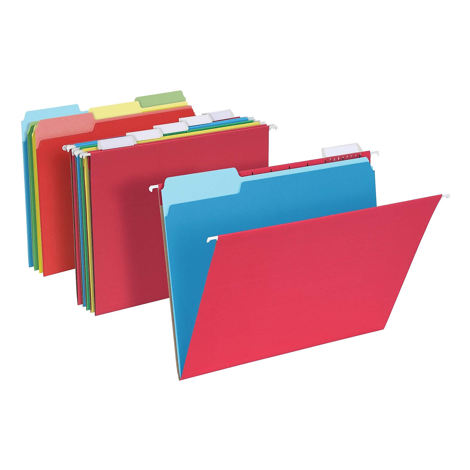 Pendaflex Hanging File Folder 25 Folders and 50 File Folders, 1/3-Cut Tab, Assorted, Letter Size, Multicolor, 75/Box (99199)