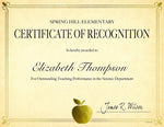 Great Papers Bright Apple Certificates, 8.5" x 11", Yellow/Gold, 15/Pack (2020003)