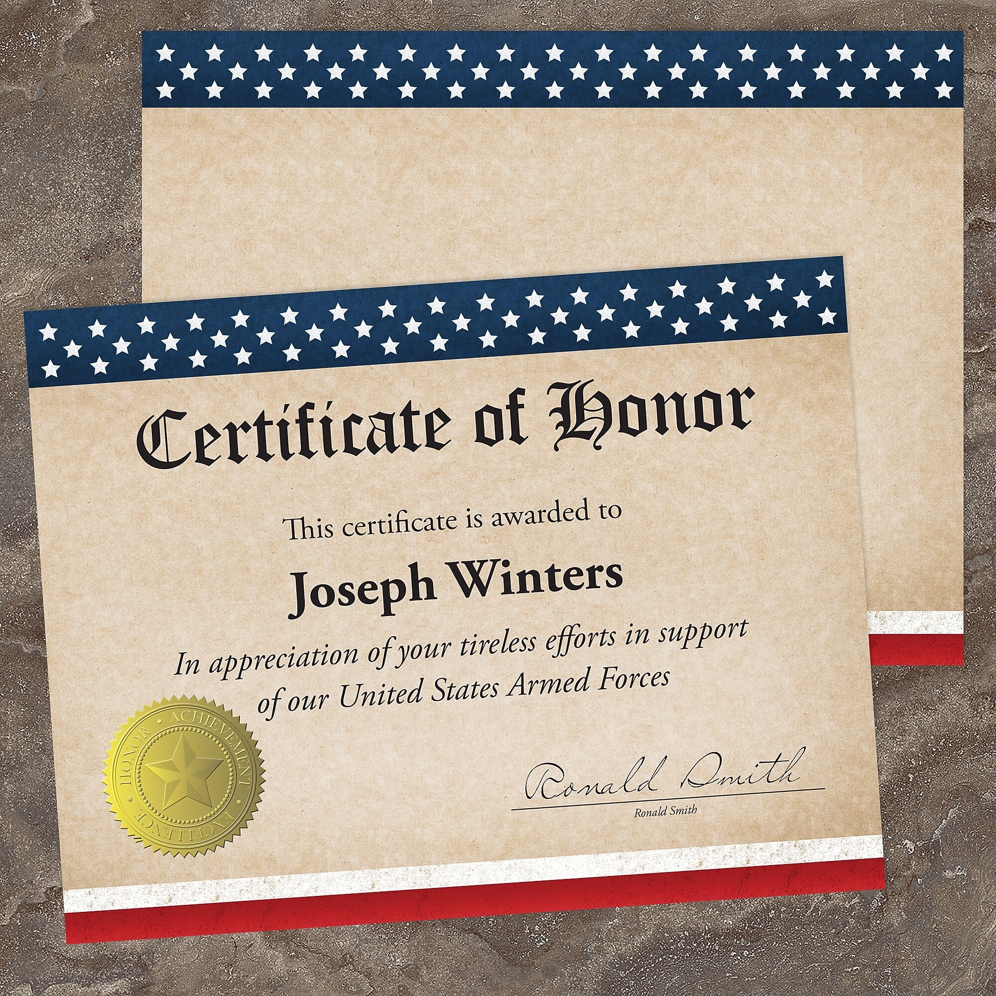 Great Papers Patriotic Certificates, 8.5" x 11", Multicolor, 25/Count(2015083)