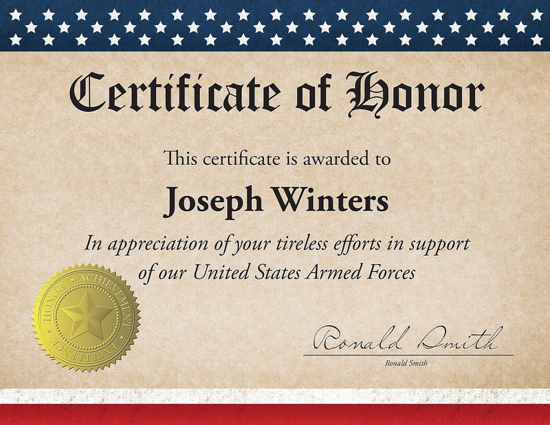 Great Papers Patriotic Certificates, 8.5" x 11", Multicolor, 25/Count(2015083)