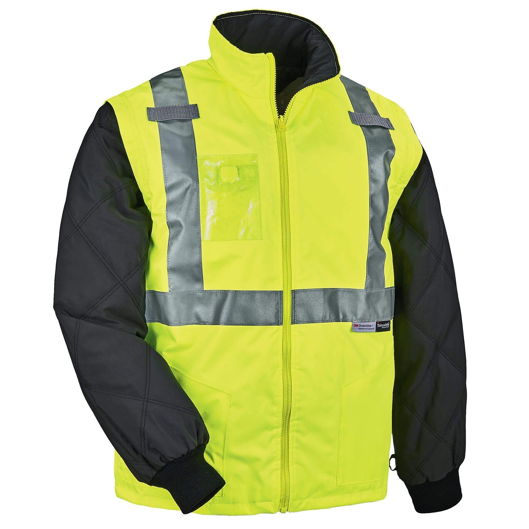 GloWear 8287 Convertible Thermal Jacket, ANSI Class R2, Lime, Large (25494)