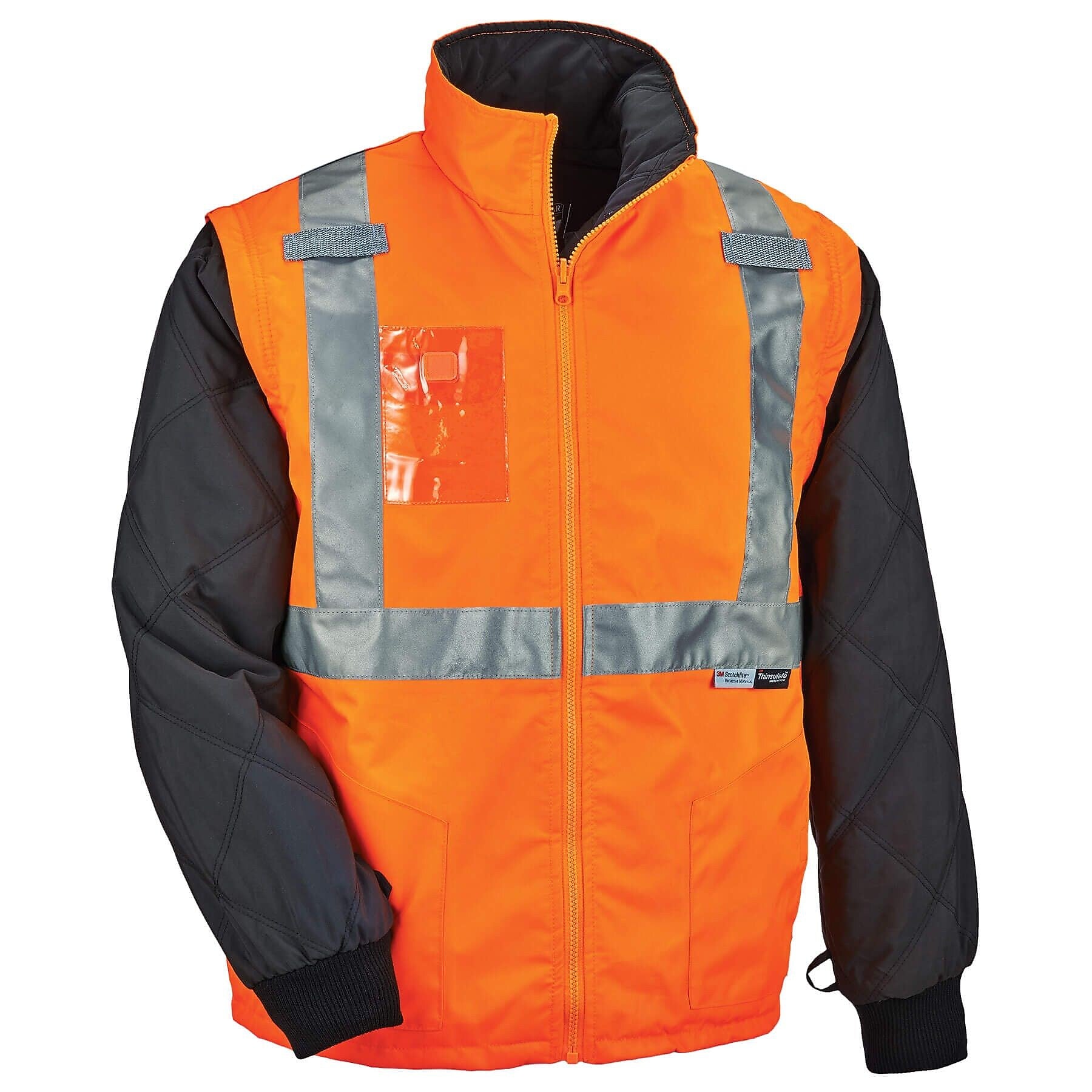 GloWear 8287 Convertible Thermal Jacket, ANSI Class R2, Orange, 2XL (25516)