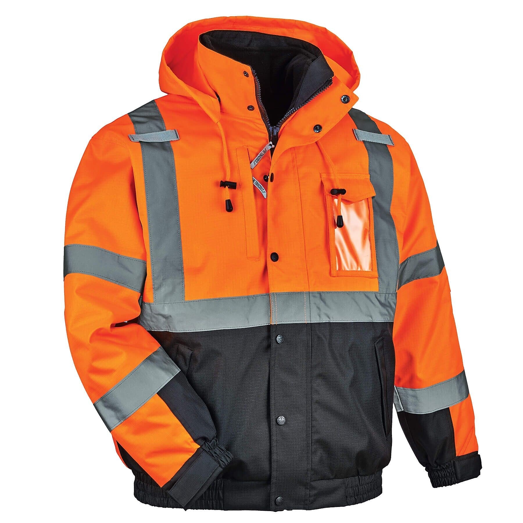 GloWear 8381 Performance 3-in-1 Bomber Jacket, ANSI Class R3, Orange, Extra Large (25585)
