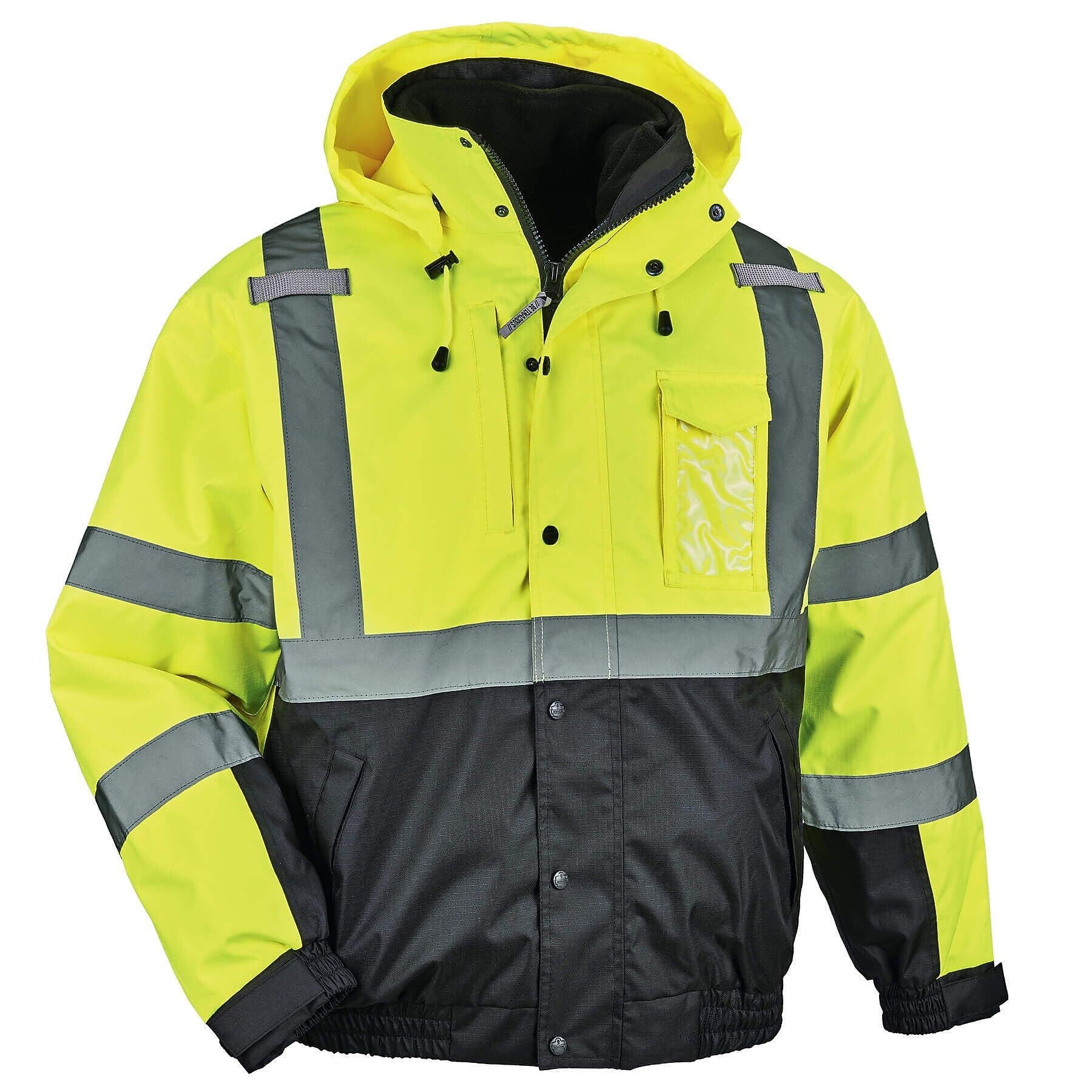 GloWear 8381 Performance 3-in-1 Bomber Jacket, ANSI Class R3, Lime, Small (25592)