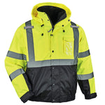 GloWear 8381 Performance 3-in-1 Bomber Jacket, ANSI Class R3, Lime, Medium (25593)