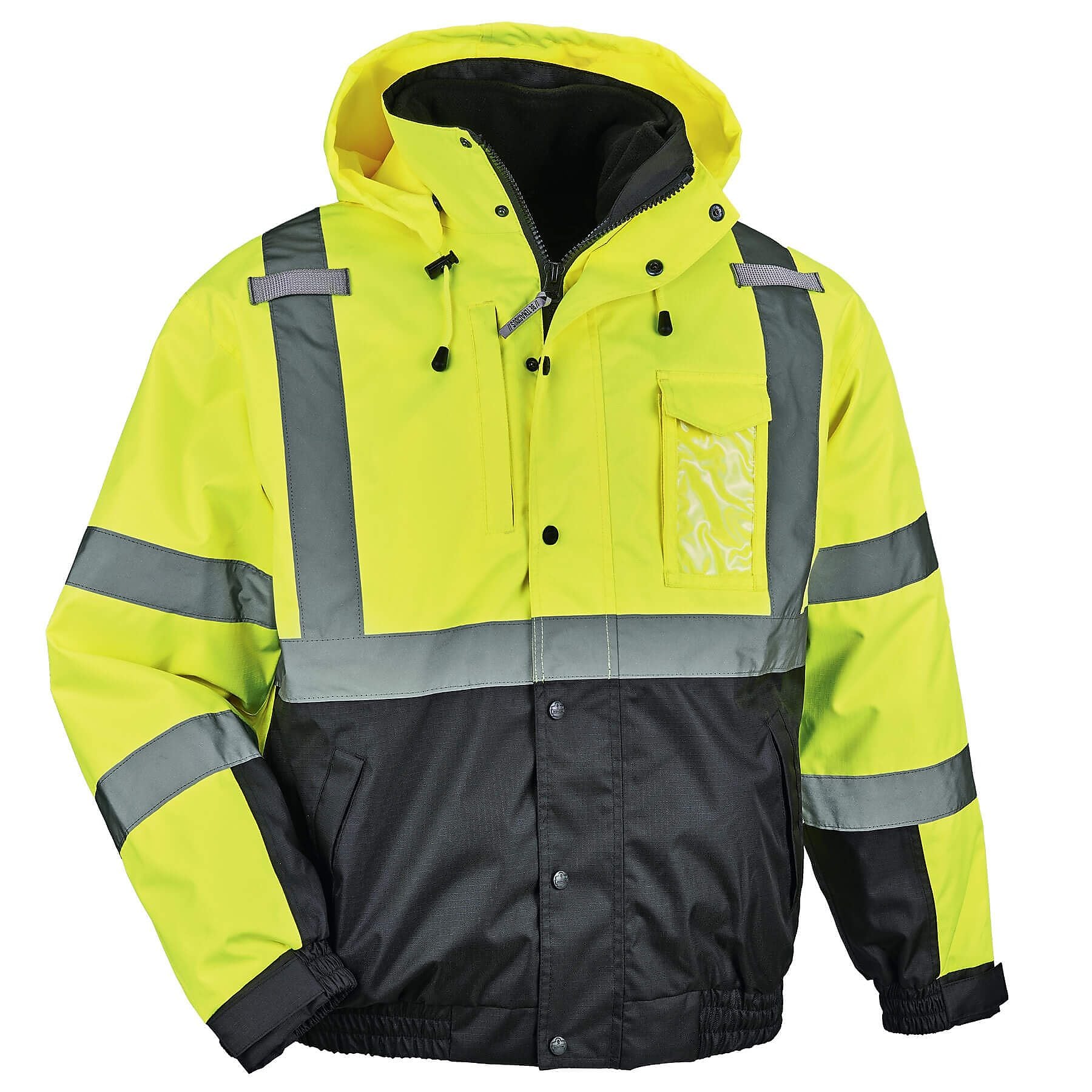 GloWear 8381 Performance 3-in-1 Bomber Jacket, ANSI Class R3, Lime, Medium (25593)