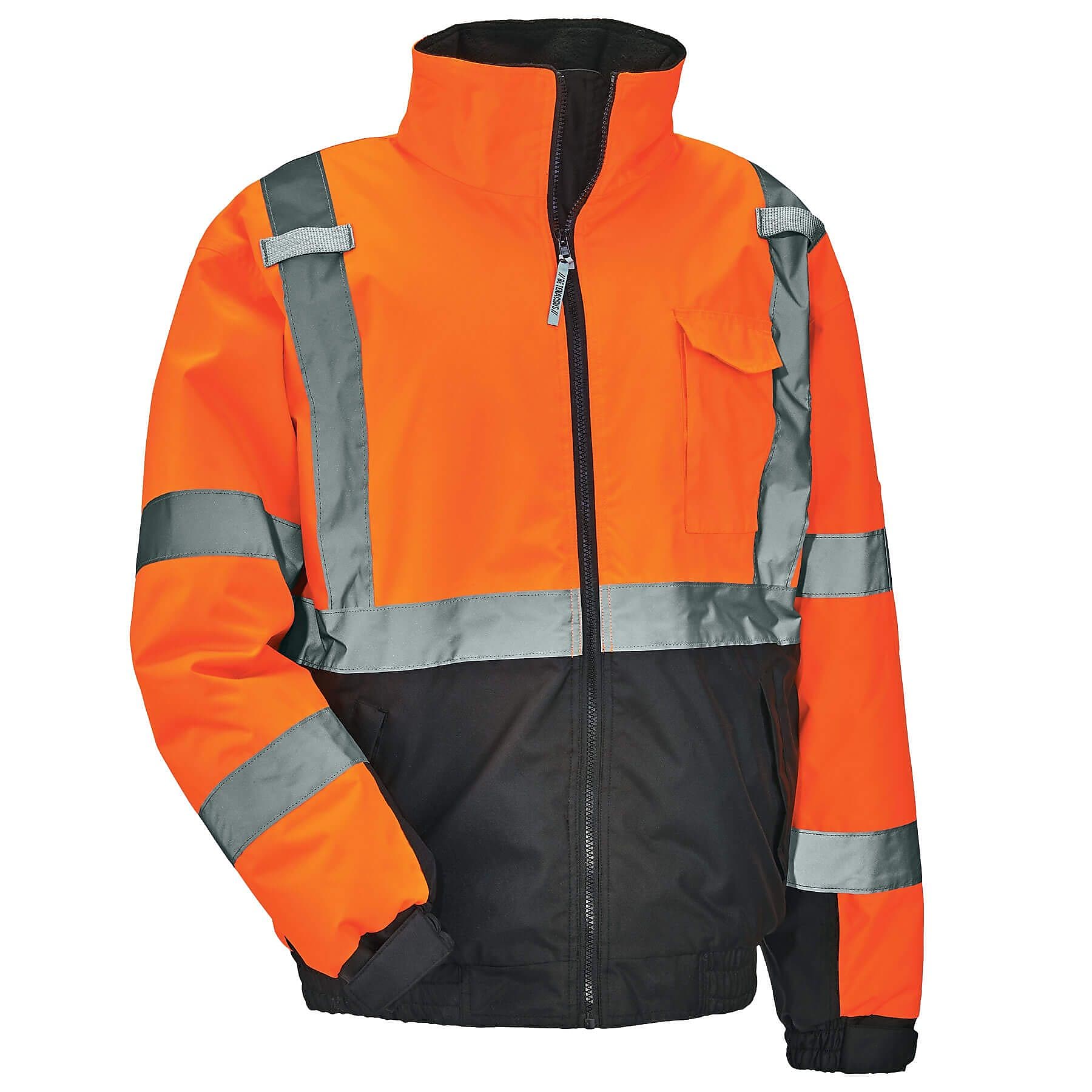 GloWear 8377 Quilted Bomber Jacket, ANSI Class R3, Orange, 5XL (25619)