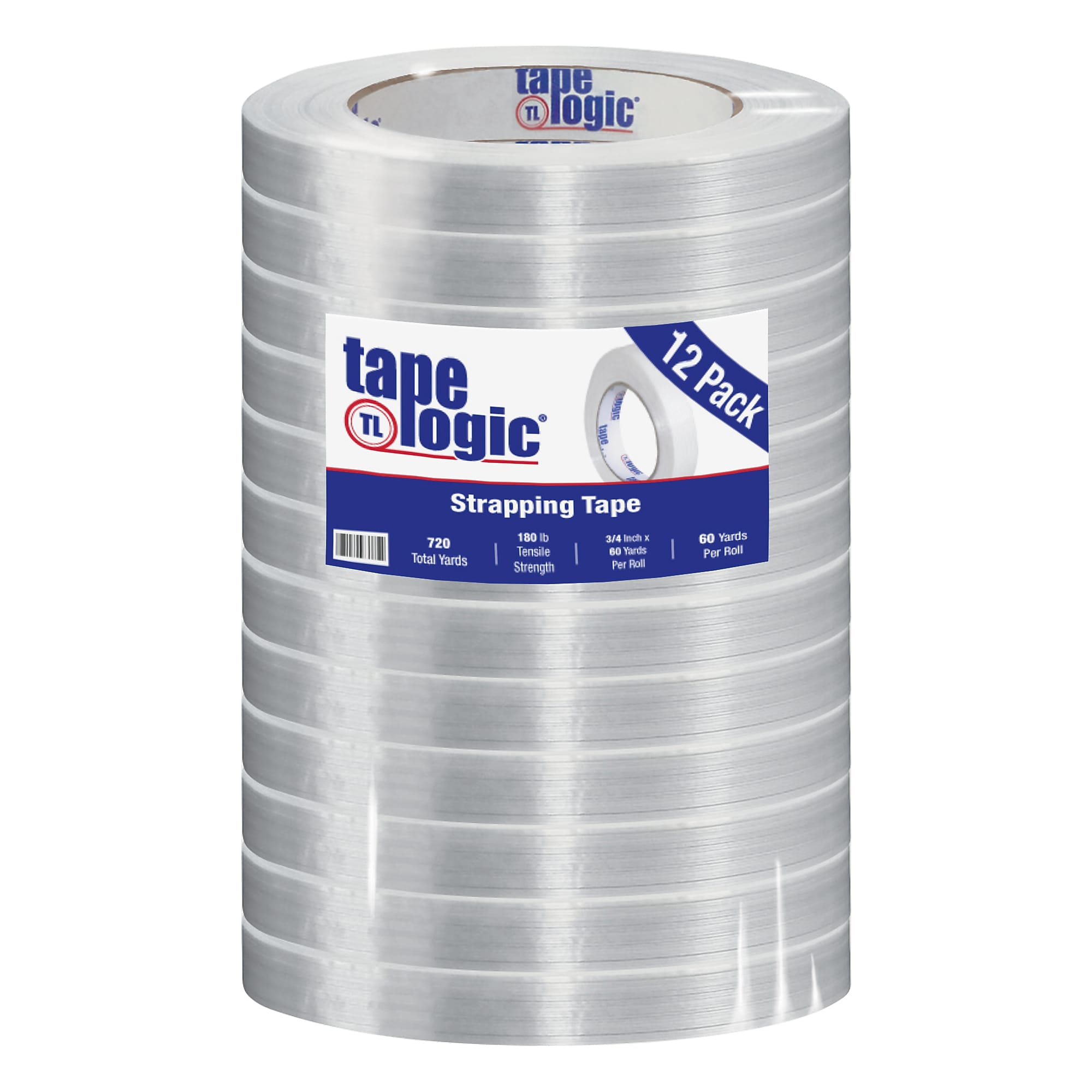 Tape Logic® 1400 Strapping Tape, 3/4" x 60 yds., Clear, 12/Case (T914140012PK)
