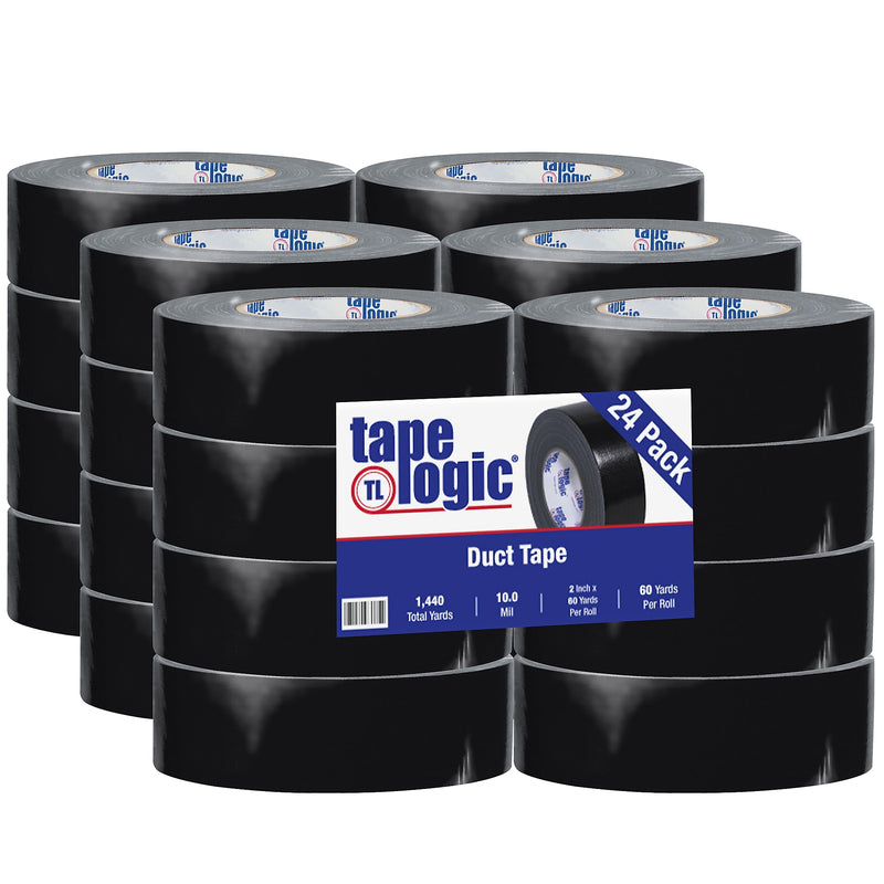 Tape Logic® Duct Tape, 10 Mil, 2" x 60 yds., Black, 24/Case (T987100B)