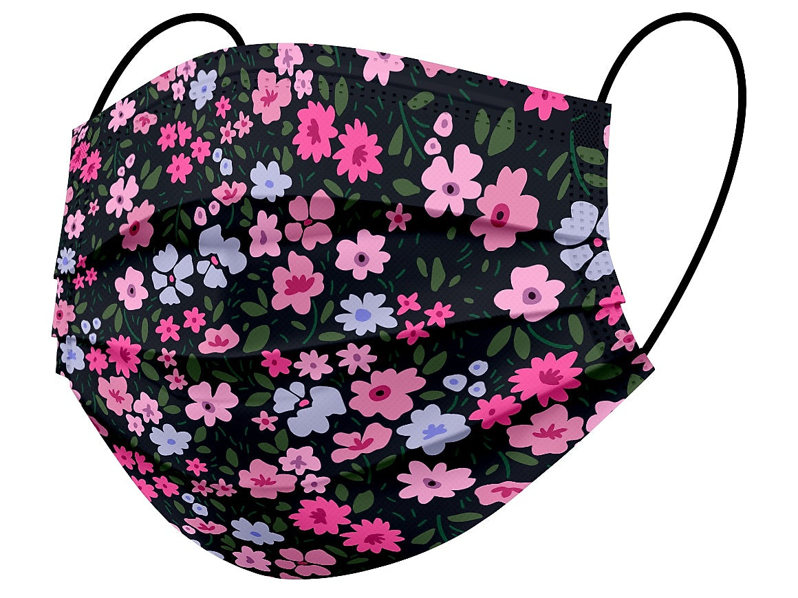 WeCare 3-ply Disposable Face Mask, Adult, Flowers, 50/Box (WMN100073)