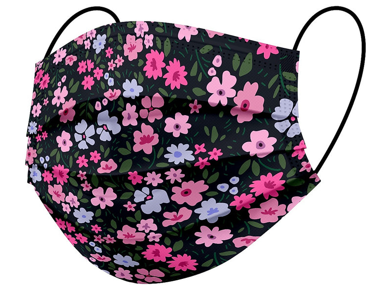 WeCare 3-ply Disposable Face Mask, Adult, Flowers, 50/Box (WMN100073)