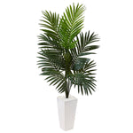 Nearly Natural 4.5’ Kentia Palm Tree in White Tower Planter (5996)