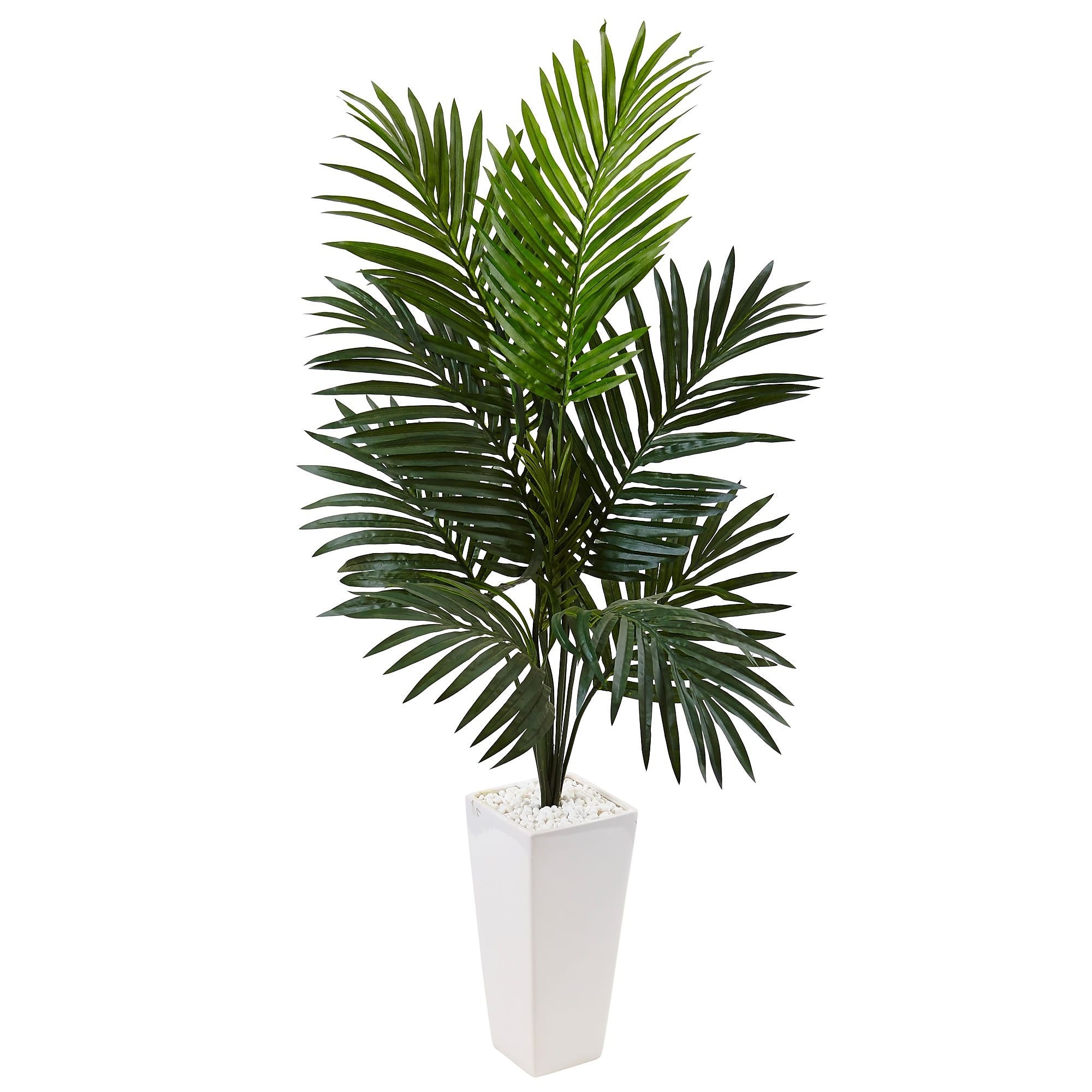 Nearly Natural 4.5’ Kentia Palm Tree in White Tower Planter (5996)