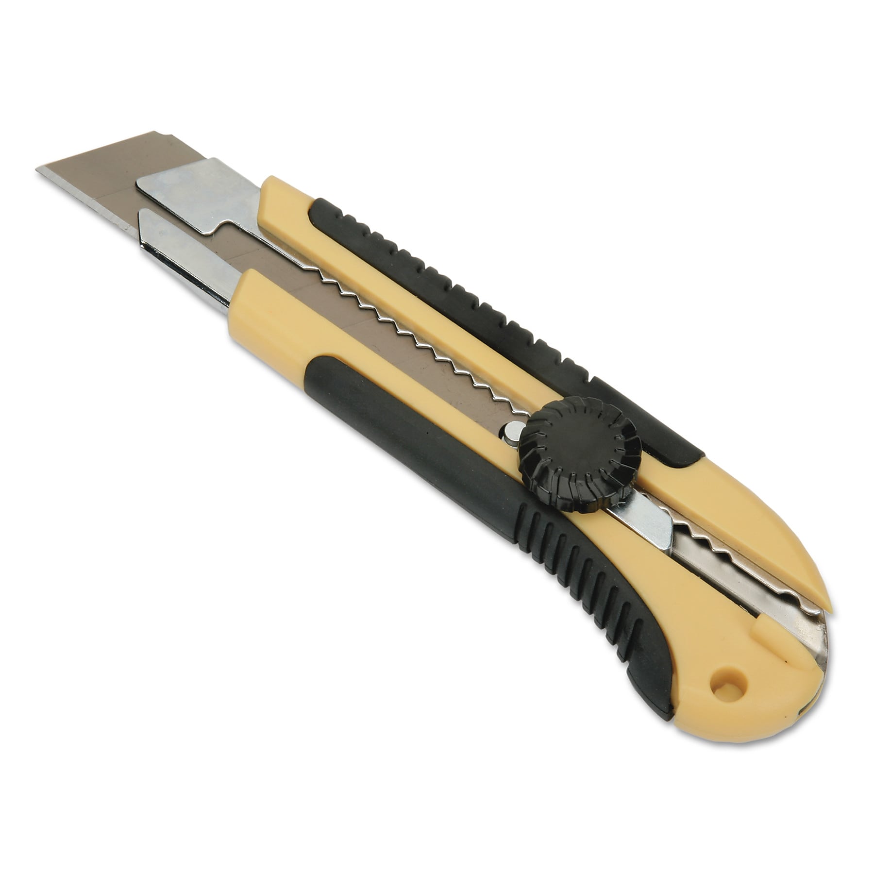 AbilityOne Snap-Off Utility Knife W/Cushion Grip Handle,  25mm,  Yellow/Black (5110016215259)