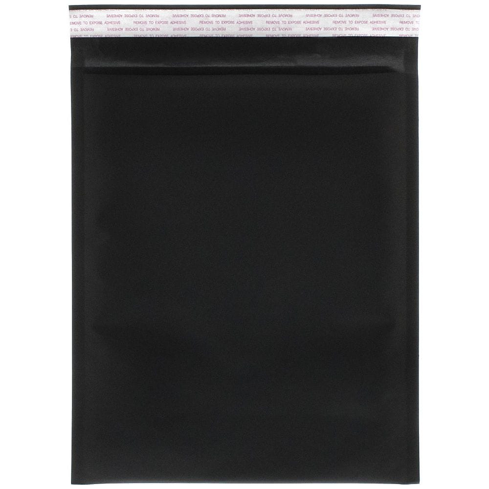 JAM Paper® Bubble Lite Padded Mailers, 9 x 12, Black Kraft, 100/Pack (kp9x12bld)