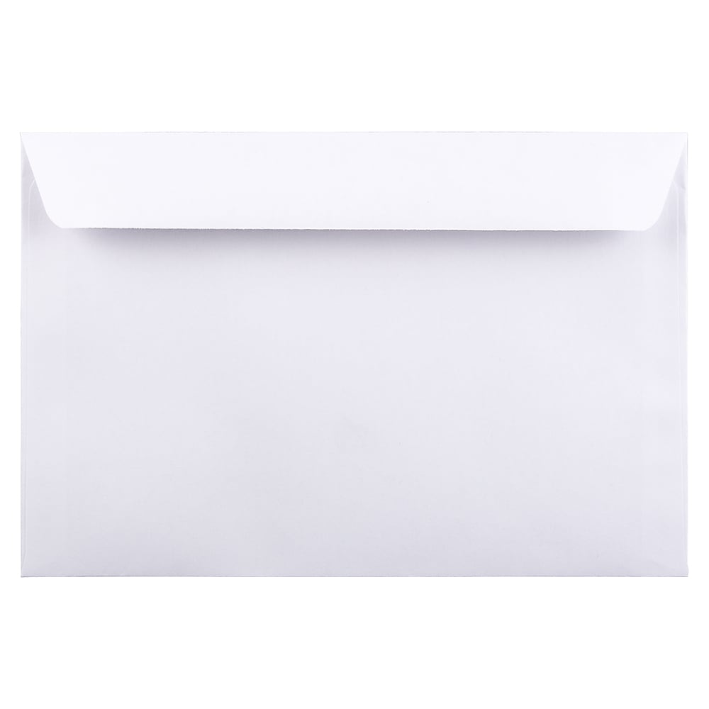 JAM Paper Booklet Envelope, 6" x 9", White, 25/Pack (4238)