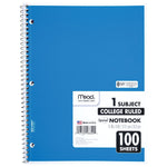 Mead 1-Subject Notebooks, 8" x 11", College Ruled, 100 Sheets (6622)