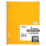 Mead 1-Subject Notebooks, 8" x 11", College Ruled, 100 Sheets (6622)