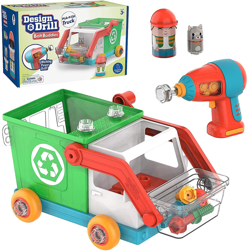 Educational Insights Design and Drill Bolt Buddies Pick-It-Up Truck, 2.55" x 11.35" x 7.5", Multicolor (4185)