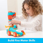 Educational Insights Design and Drill Bolt Buddies Race Car, 1.8" x 7.9" x 6.2", Multicolor (4186)