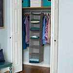 Household Essentials Gray Linen 6 Shelf Hanging Closet Organizer (66412)